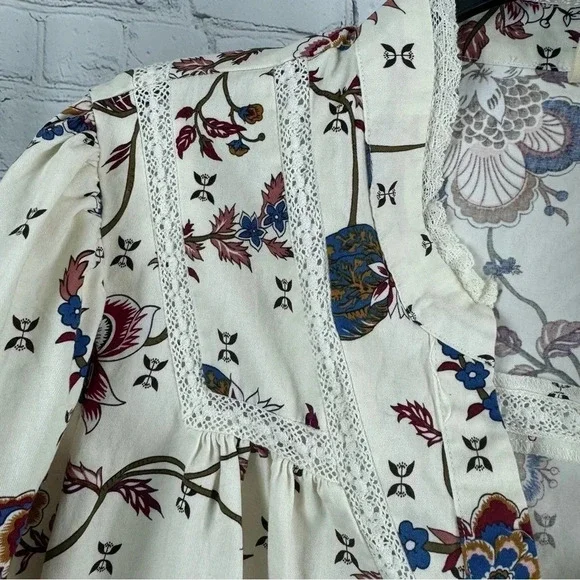 Matilda Jane Good Hart “Monica” Style Floral Button Up Shirt Size Medium - Picture 7 of 9
